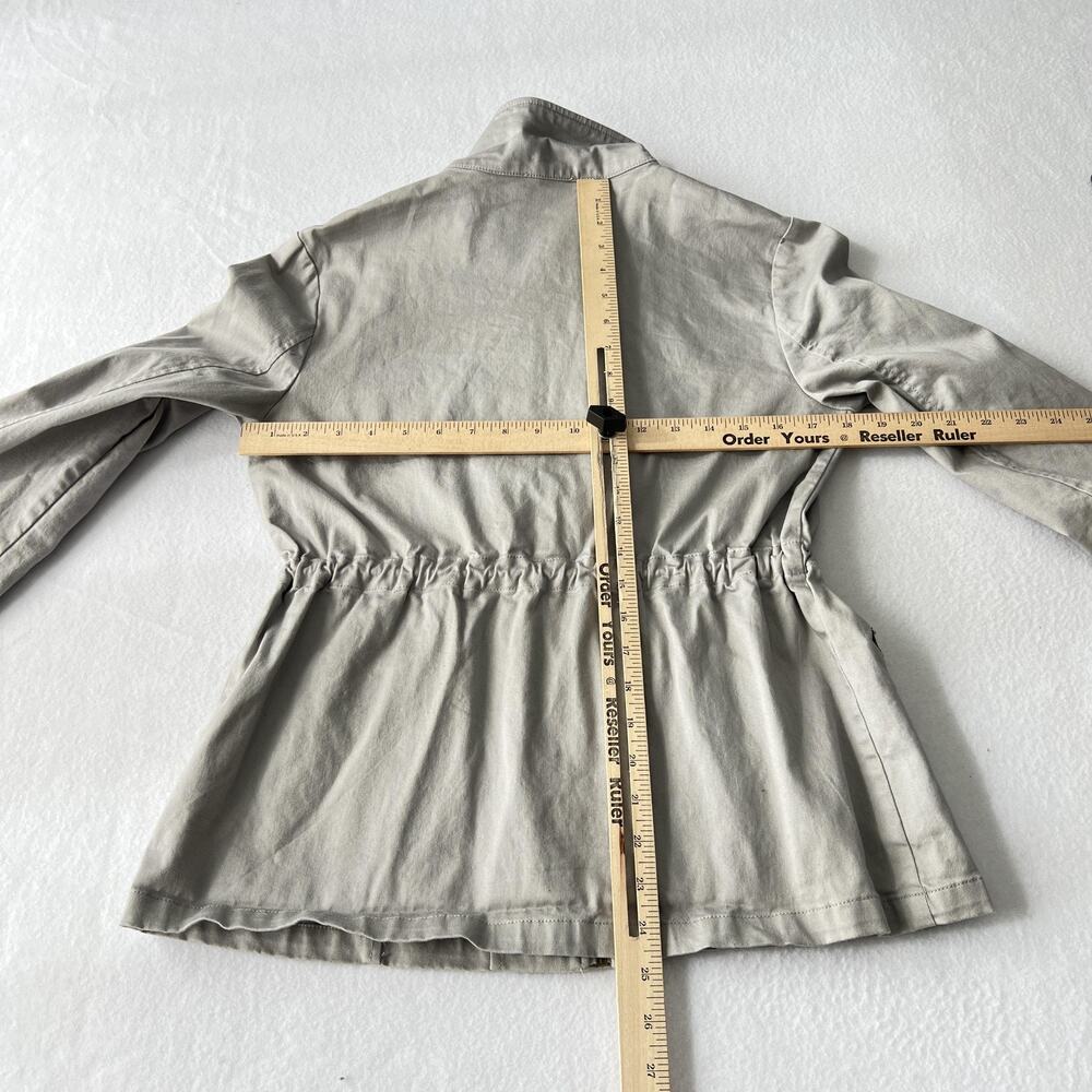 Eden Society Jacket Womens Small Gray Khaki Utility Zip Drawstring Pockets Field - Picture 8 of 10